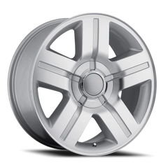 Factory Reproductions FR 37 Chevrolet Texas Silverado Replica SL 20x8.5 +30 6x139.7mm 78.1mm Gloss Silver Machined Face