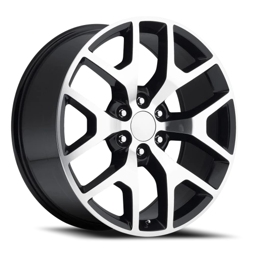 Factory Reproductions FR 44 GMC Sierra Replica GBM 24x10 +31 6x139.7mm 78.1mm Gloss Black Machined Face