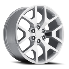 Factory Reproductions FR 44 GMC Sierra Replica SL 22x9 +31 6x139.7mm 78.1mm Gloss Silver Machined Face