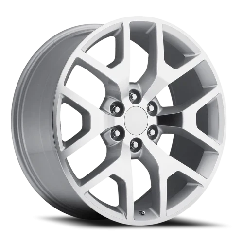 22" Chevy Truck Replica FR44 Silver Machined Wheel & Tire Package | 305/45R22 Toyo Proxes ST III Tires | Fits Escalade Tahoe Yukon Silverado Sierra