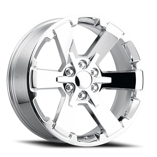 Factory Reproductions FR 45 GMC Dual Six Star Replica CH 22x9 +24 6x139.7mm 78.1mm Chrome
