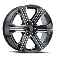 Factory Reproductions FR 47 2018 GMC Sierra Replica GB-M 24x10 +30 6x139.7mm 78.1mm Gloss Black Milled Ball