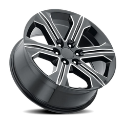 Factory Reproductions FR 47 2018 GMC Sierra Replica GB-M 24x10 +30 6x139.7mm 78.1mm Gloss Black Milled Ball