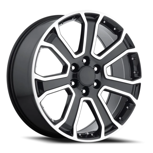 Factory Reproductions FR 49 2015 GMC Yukon Denali Replica GBM 22x9 +31 6x139.7mm 78.1mm Gloss Black Machined Face