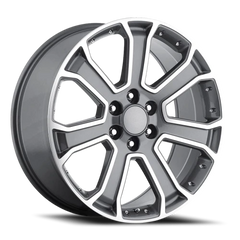 Factory Reproductions FR 49 2015 GMC Yukon Denali Replica GY 22x9 +31 6x139.7mm 78.1mm Gloss Grey Machined Face