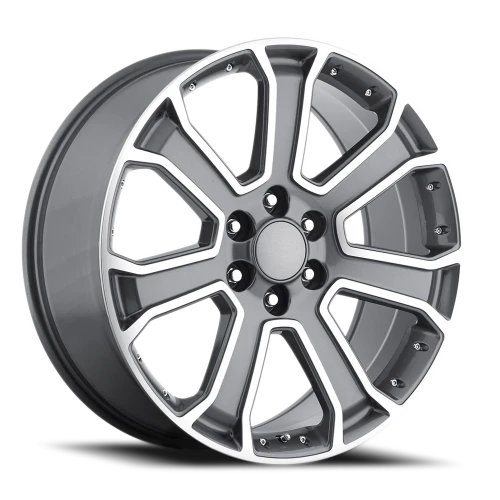 Factory Reproductions FR 49 2015 GMC Yukon Denali Replica BC 22x9 +31 6x139.7mm 78.1mm PVD Black Chrome