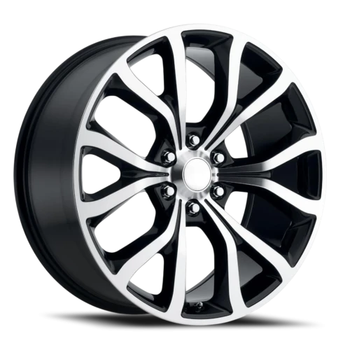 Factory Reproductions FR 52 Ford Expedition Platinum Replica GBM 22x9.5 +44 6x135mm 87.1mm Gloss Black Machined Face