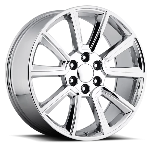 Factory Reproductions FR 57 2015 Tahoe Replica GYCI 22x9 +30 6x139.7mm 78.1mm Gloss Grey Chrome Inserts