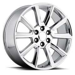 Factory Reproductions FR 57 2015 Tahoe Replica GYCI 22x9 +30 6x139.7mm 78.1mm Gloss Grey Chrome Inserts