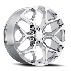 Factory Reproductions FR 59 Chevrolet Snowflake Replica CH 22x9 +24 6x139.7mm 78.1mm Chrome