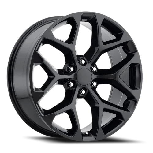 22" Chevy Truck Replica FR59 Gloss Black Wheel & Tire Package | 275/50R22 Michelin LTX M/S2 Tires | Fits Escalade Tahoe Yukon Silverado Sierra
