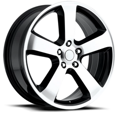 Factory Reproductions FR 61 Dodge Charger SRT8 Replica GBM 22x10 +18 5x115mm 71.5mm Gloss Black Machined Face