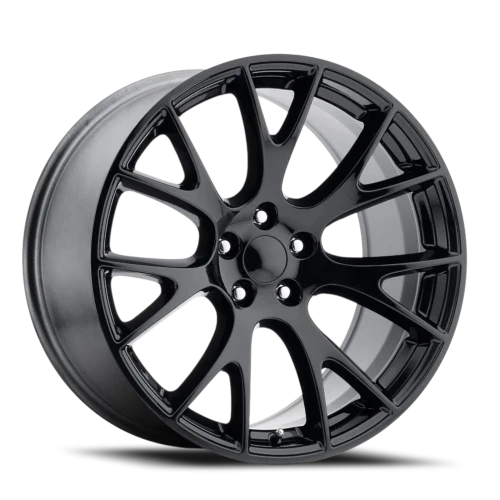 26" Chevy Truck Replica FR70 Gloss Black Wheel & Tire Package | 33X13.50R26 RBP Repulsor M/T Tires | Fits Escalade Tahoe Yukon Silverado Sierra