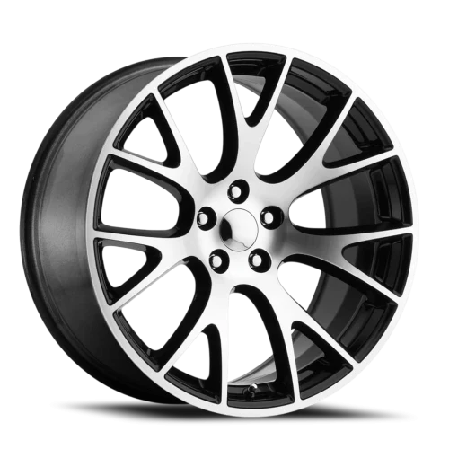 26" Chevy Truck Replica FR70 Gloss Black Machined Wheel & Tire Package | 33X13.50R26 RBP Repulsor M/T Tires | Fits Escalade Tahoe Yukon Silverado Sierra