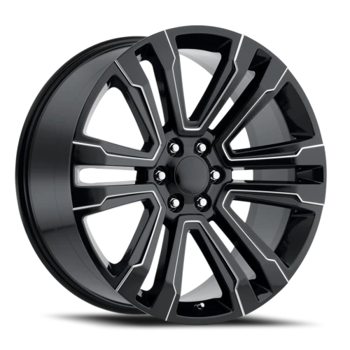 Factory Reproductions FR 72 2017 GMC Denali Replica GB-M 26x10 +30 6x139.7mm 78.1mm Gloss Black Milled Ball