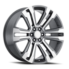 24" Chevy Truck Replica FR72 Gray Machined Wheel & Tire Package | 285/40R24 Arroyo Grand Sport All Season Tires | Fits Escalade Tahoe Yukon Silverado Sierra