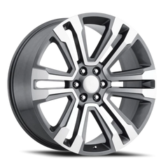 Factory Reproductions FR 72 2017 GMC Denali Replica GY 24x10 +30 6x139.7mm 78.1mm Gloss Grey Machined Face