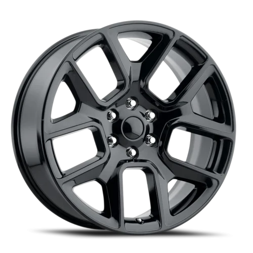24" Chevy Truck Replica FR76 Gloss Black Wheel & Tire Package | 285/40R24 Michelin LTX M/S2 Tires | Fits Escalade Tahoe Yukon Silverado Sierra