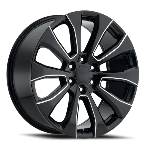 Factory Reproductions FR 92 2019 GM Silverado High Country Replica GB-M 22x9 +28 6x139.7mm 78.1mm Gloss Black Milled Ball
