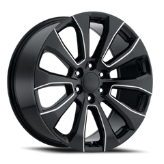 Factory Reproductions FR 92 2019 GM Silverado High Country Replica GB-M 22x9 +28 6x139.7mm 78.1mm Gloss Black Milled Ball