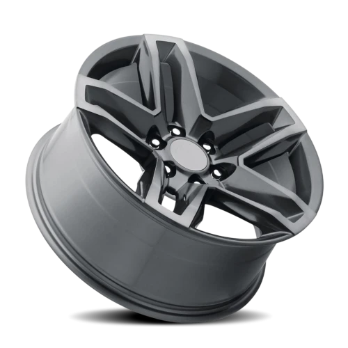 Factory Reproductions FR 94 Cheverolet Silverado Z71 Split 5 Replica GY 20x9 +15 6x139.7mm 78.1mm Satin TItanium Grey Machined Face-Dark Clear
