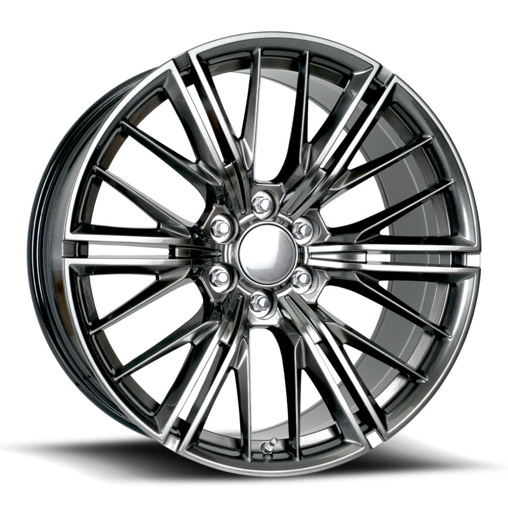 20" Chevy Truck Replica FR28F Hyper Black Wheel & Tire Package | 275/55R20 Lexani LX-Thirty Tires | Fits Escalade Tahoe Yukon Silverado Sierra