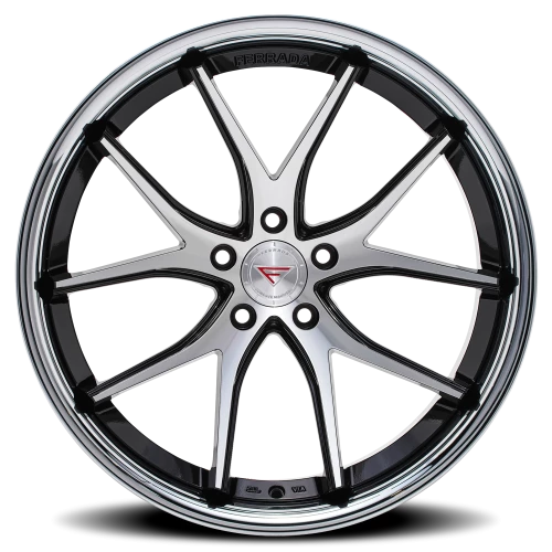 Ferrada FR2 MA 20x9 +20 5x120mm 74.1mm Machined Black Chrome Lip