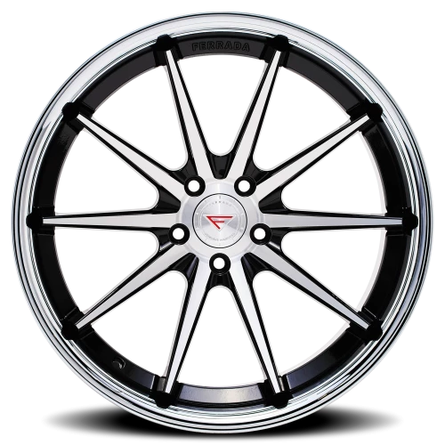 Ferrada FR4 MA 20x9 +15 5x115mm 71.6mm Machined Black Chrome Lip