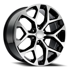22" Chevy Truck Replica FR59 Gloss Black Machined Wheel & Tire Package | 275/50R22 Michelin LTX M/S2 Tires | Fits Escalade Tahoe Yukon Silverado Sierra