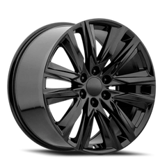 22" Chevy Truck Replica FR90 Gloss Black Wheel & Tire Package | 275/50R22 Michelin LTX M/S2 Tires | Fits Escalade Tahoe Yukon Silverado Sierra