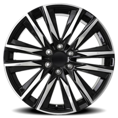 Factory Reproductions FR 90 2024 Escalade Sport Replica GBP 22x9 +28 6x139.7mm 78.1mm Gloss Black Polished Accent