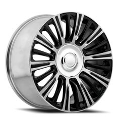 Factory Reproductions FR 91 2021 Escalade Platinum Replica GBP 22x9 +28 6x139.7mm 78.1mm Gloss Black Polished Accent