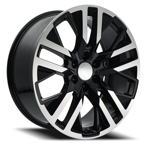 Factory Reproductions FR 96 GMC Carbonpro Replica GBM 22x9 +28 6x139.7mm 78.1mm Gloss Black Machined Face