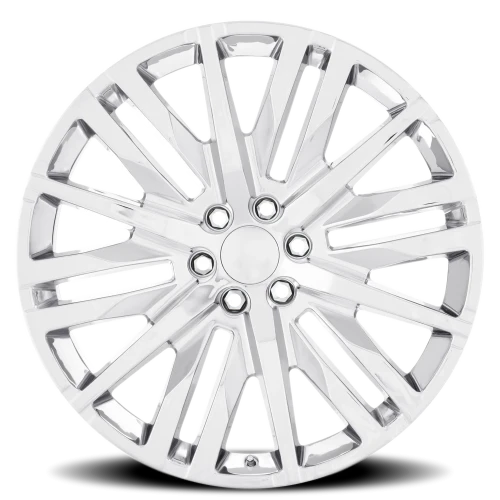 Factory Reproductions FR 97 GM Split 6 Spoke Replica CH 22x9 +28 6x139.7mm 78.1mm Chrome