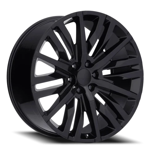 20" Chevy Truck Replica FR97 Gloss Black Wheel & Tire Package | 275/55R20 Lexani LX-Thirty Tires | Fits Escalade Tahoe Yukon Silverado Sierra