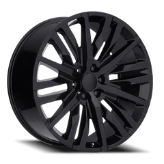 20" Chevy Truck Replica FR97 Gloss Black Wheel & Tire Package | 275/55R20 Lexani LX-Thirty Tires | Fits Escalade Tahoe Yukon Silverado Sierra