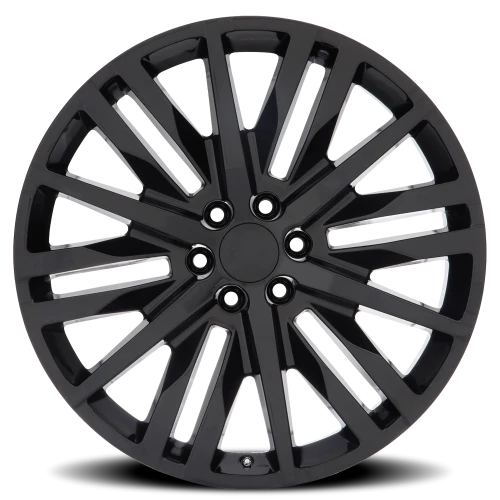 Factory Reproductions FR 97 GM Split 6 Spoke Replica GB 20x9 +28 6x139.7mm 78.1mm Gloss Black