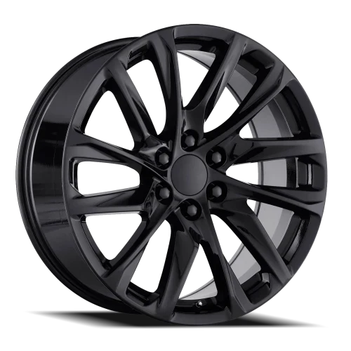 22" Chevy Truck Replica FR98 Gloss Black Wheel & Tire Package | 275/50R22 Michelin LTX M/S2 Tires | Fits Escalade Tahoe Yukon Silverado Sierra