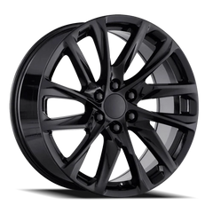 26" Chevy Truck Replica FR98 Gloss Black Wheel & Tire Package | 295/30R26 Lexani LX-Thirty Tires | Fits Escalade Tahoe Yukon Silverado Sierra