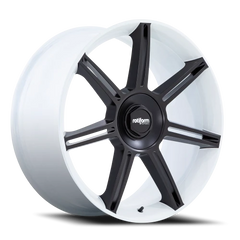 Rotiform FRA GW 22x10 +56 5x130mm 71.5mm Gloss White Matte Black Spokes