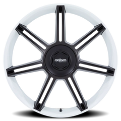 Rotiform FRA GW 22x12 +60 5x130mm 71.5mm Gloss White Matte Black Spokes