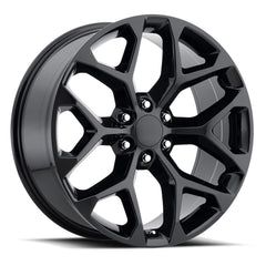 24" FR59 Snowflake Version 2 Gloss Black Wheel & Tire Package | 33X12.50R24 RBP | Fits Escalade Tahoe Yukon Sierra