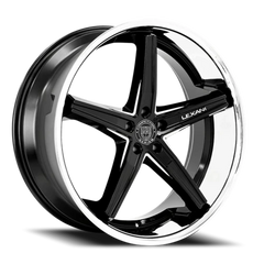 Lexani Wheels Fiorano 679 BGS 22x10 +40 5x108mm 74.1mm Gloss Black Machined Accents-Stainless Steel Lip