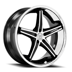 Lexani Wheels Fiorano 679 SS 20x10 +38 5x112mm 74.1mm Gloss Black Machined Face-Stainless Steel Lip