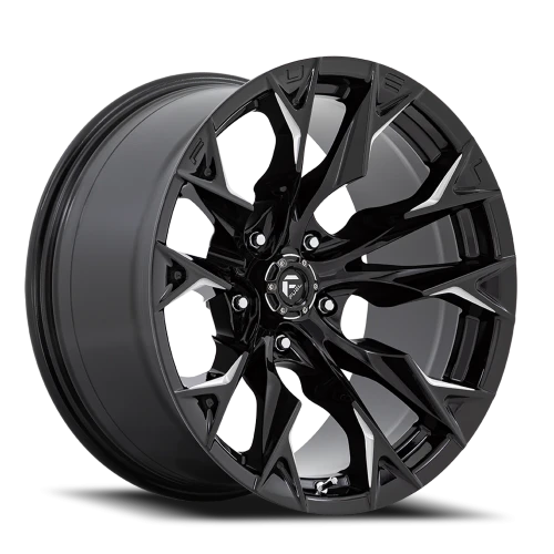 Fuel Flame 5 D803 24x12 -44 5x127mm 71.5mm Gloss Black Milled