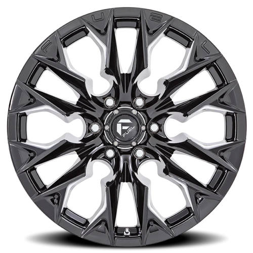 Fuel Flame 6 D803 20x10 -18 6x135mm 87.1mm Gloss Black Milled