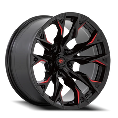 Fuel Flame 5 D823 22x12 -44 5x127mm 71.5mm Gloss Black Milled Candy Red