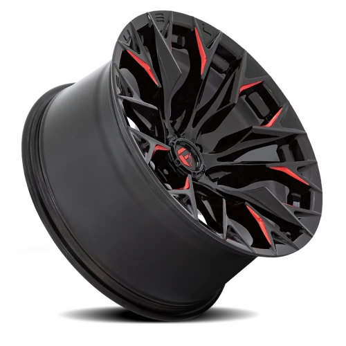 Fuel Flame 5 D823 20x10 -18 5x139.7mm 78.1mm Gloss Black Milled Candy Red