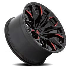 Fuel Flame 5 D823 22x12 -44 5x127mm 71.5mm Gloss Black Milled Candy Red