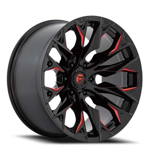 Fuel Flame 6 D823 20x10 -18 6x135mm 87.1mm Gloss Black Milled Candy Red